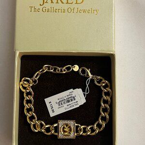 Michael Kors 14K Gold-Plated Pavé Lock Chain Bracelet